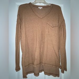 Waffled Brown long sleeve shirt